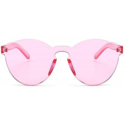 Rimless New Fashion Transparent Tinted Rimless Cat Eye Sunglasses For women - Pink - CC183W78YN0 $12.56