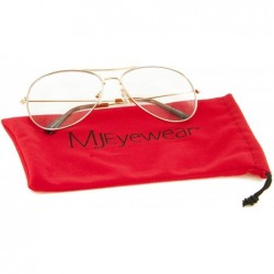 Sport Classic Tear Drop Aviator Glasses for Men Women Clear Lens Metal Frame (Gold- Clear) - C212H7L0IG7 $12.72