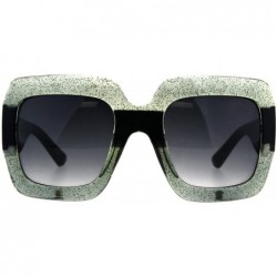 Oversized Womens Thick Glitter Plastic Butterfly Designer Diva Sunglasses - Olive Black - C7180GCNEN6 $24.59