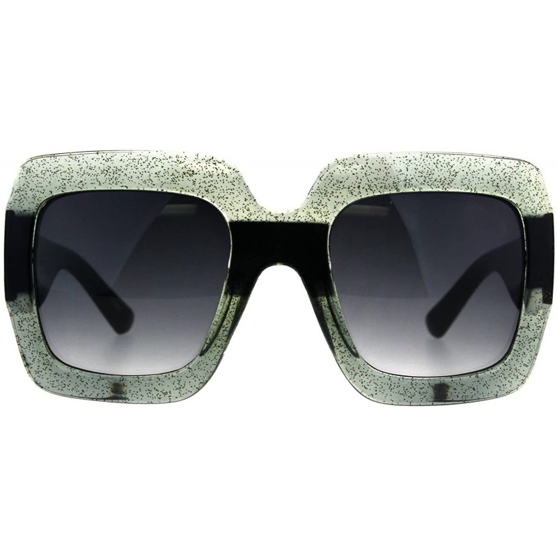 Oversized Womens Thick Glitter Plastic Butterfly Designer Diva Sunglasses - Olive Black - C7180GCNEN6 $11.18