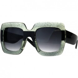 Oversized Womens Thick Glitter Plastic Butterfly Designer Diva Sunglasses - Olive Black - C7180GCNEN6 $11.18