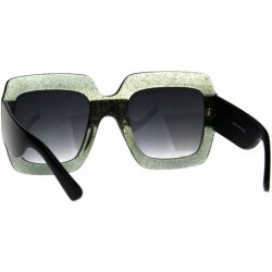 Oversized Womens Thick Glitter Plastic Butterfly Designer Diva Sunglasses - Olive Black - C7180GCNEN6 $11.18