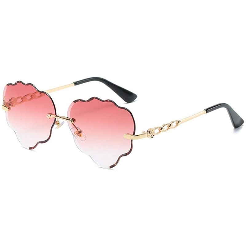 Aviator Wave Cut Edge Frameless Sunglasses Personality Love Sunglasses Women'S Fashion Glasses - C018X0CWCI0 $38.88