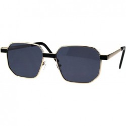 Square Designer Style Womens Fashion Sunglasses Square Metal Frame UV 400 - Gold Black - C718OUKDRGL $14.16