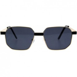 Square Designer Style Womens Fashion Sunglasses Square Metal Frame UV 400 - Gold Black - C718OUKDRGL $14.16