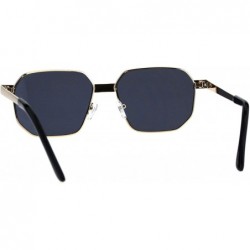 Square Designer Style Womens Fashion Sunglasses Square Metal Frame UV 400 - Gold Black - C718OUKDRGL $14.16