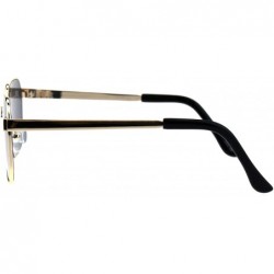 Square Designer Style Womens Fashion Sunglasses Square Metal Frame UV 400 - Gold Black - C718OUKDRGL $14.16