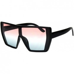 Shield Extra Oversized Sunglasses Square Shield Fashion Gradient Lens UV 400 - Black (Pink Blue) - C818L72COHU $9.96