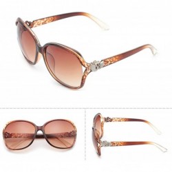 Oversized Vintage Classic Retro Heart Wing Sunglasses for Women Plate Resin UV 400 Protection Sunglasses - Brown - CQ18SZUH4L...