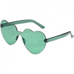 Sport Love Heart Shaped Sunglasses Women PC Frame Resin Lens Sunglasses UV400 Sunglass - Army Green - CT190N36EY2 $16.60