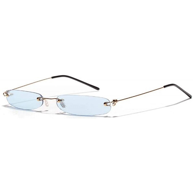 Oval Vintage Oval Sunglasses Small Metal Frames3033 - Blue - CV18OTS0L95 $12.64