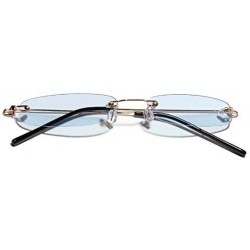 Oval Vintage Oval Sunglasses Small Metal Frames3033 - Blue - CV18OTS0L95 $12.64