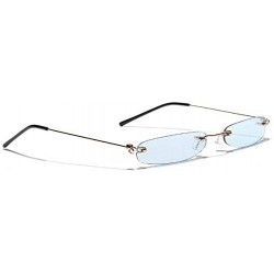 Oval Vintage Oval Sunglasses Small Metal Frames3033 - Blue - CV18OTS0L95 $12.64