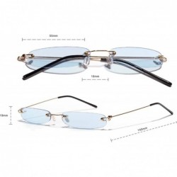 Oval Vintage Oval Sunglasses Small Metal Frames3033 - Blue - CV18OTS0L95 $12.64