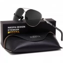 Aviator Aviator Polarized Sunglasses Mens Al-Mg Metal Ultra Glasses - Grey Lens/Gun Frame - CR186HWO09U $12.91