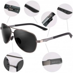 Aviator Aviator Polarized Sunglasses Mens Al-Mg Metal Ultra Glasses - Grey Lens/Gun Frame - CR186HWO09U $12.91