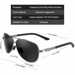 Aviator Aviator Polarized Sunglasses Mens Al-Mg Metal Ultra Glasses - Grey Lens/Gun Frame - CR186HWO09U $12.91