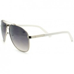 Aviator Square Aviator Sunglasses Designer Fashion Navigator Unisex - White - C011S2W665N $8.28