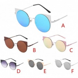 Round Unisex Fashion Small Frame Sunglasses-Vintage Retro Irregular Shape Sun Glasses - Brown - C518Q28AHDZ $6.63