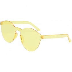 Rimless Rimless Sunglasses Transparent Candy Color Sunglasses Tinted Eyewear - Yellow - CB199SCZTUA $18.54