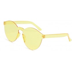 Rimless Rimless Sunglasses Transparent Candy Color Sunglasses Tinted Eyewear - Yellow - CB199SCZTUA $10.25