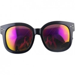Square Trendy Colored Square Plastic Sunglasses with Sunglasses Cases - Yellow - C312GD3G5OJ $12.20