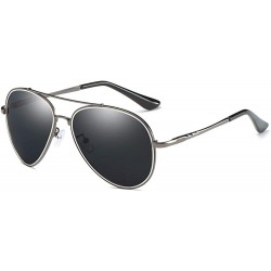Aviator Polarized Sunglasses coated inside men's driving glasses with double-ring silk toad glasses - D - CA18QS09AMN $63.89