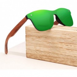 Square Wooden Vintage Sunglasses Men Polarized Flat Lens Rimless Square Frame Women Sun Glasses - Green Bubinga wood - C8194O...