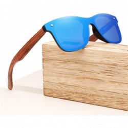 Square Wooden Vintage Sunglasses Men Polarized Flat Lens Rimless Square Frame Women Sun Glasses - Green Bubinga wood - C8194O...