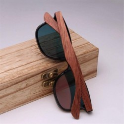 Square Wooden Vintage Sunglasses Men Polarized Flat Lens Rimless Square Frame Women Sun Glasses - Green Bubinga wood - C8194O...