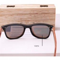 Square Wooden Vintage Sunglasses Men Polarized Flat Lens Rimless Square Frame Women Sun Glasses - Green Bubinga wood - C8194O...