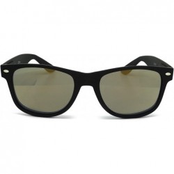 Oversized 97800-1 Premium Soft Horned Rim Matte Finish Mirror Retro Sunglasses - Black/ Bronze - C918OENWWQ9 $11.30