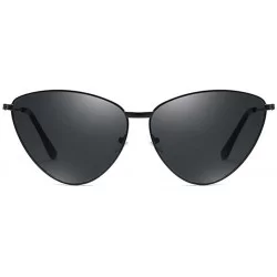 Cat Eye Women Metal Frame Cat Eye Sunglasses UV400 Mirror Sun Glasses Female Vintage Eyewear - Goldgray - C9199GC9TGN $9.94