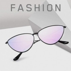 Cat Eye Women Metal Frame Cat Eye Sunglasses UV400 Mirror Sun Glasses Female Vintage Eyewear - Goldgray - C9199GC9TGN $9.94