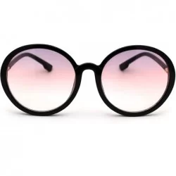 Round Womens Mod Round Minimal Plastic Sunglasses - Black Pink - CF18Z0LKA4D $22.84