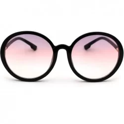 Round Womens Mod Round Minimal Plastic Sunglasses - Black Pink - CF18Z0LKA4D $14.39