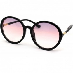 Round Womens Mod Round Minimal Plastic Sunglasses - Black Pink - CF18Z0LKA4D $14.39