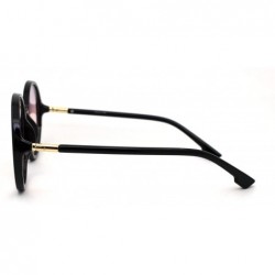 Round Womens Mod Round Minimal Plastic Sunglasses - Black Pink - CF18Z0LKA4D $14.39