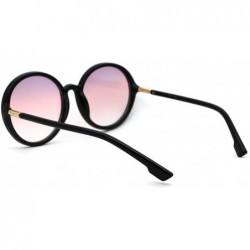 Round Womens Mod Round Minimal Plastic Sunglasses - Black Pink - CF18Z0LKA4D $14.39