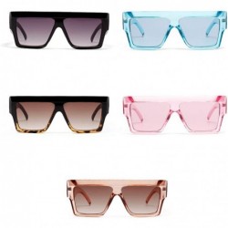 Square Big Square Sunglasses Thick Frame black leopard Sun Glasses for Women Rectangular - Full Black - CS18WAA7AIQ $10.95