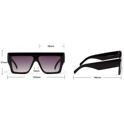 Square Big Square Sunglasses Thick Frame black leopard Sun Glasses for Women Rectangular - Full Black - CS18WAA7AIQ $10.95