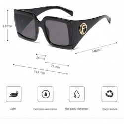 Oversized Oversized Sunglasses for Women Vintage Trendy Designer Glasses - Black Tortoise Frame/Brown Gradient Lens - CM18Z5R...