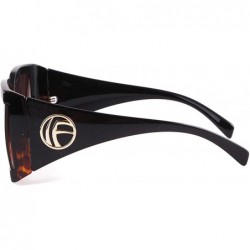 Oversized Oversized Sunglasses for Women Vintage Trendy Designer Glasses - Black Tortoise Frame/Brown Gradient Lens - CM18Z5R...