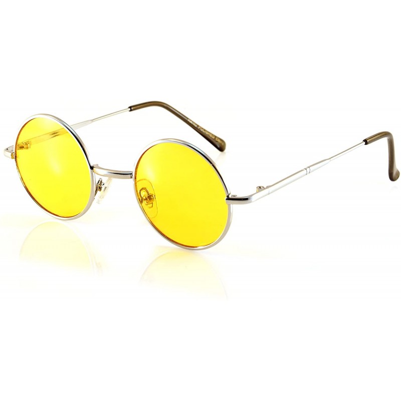 Round Indie Festival Small Hippie Round Deep Color Sunglasses A062 - Yellow - C21899A56SK $11.90