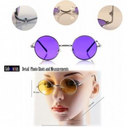 Round Indie Festival Small Hippie Round Deep Color Sunglasses A062 - Yellow - C21899A56SK $11.90