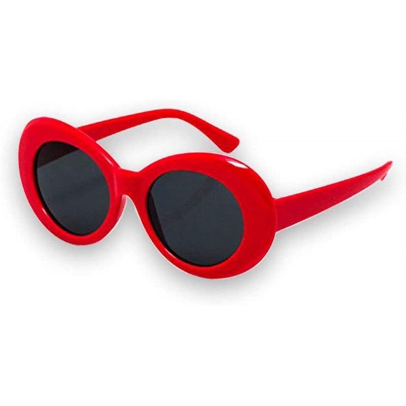 Oval NIRVANA Kurt Cobain Oval Bold Vintage Sunglasses For Women Men Eyewear (Red - 65) - CW1844UK59G $9.07