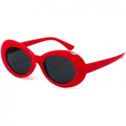 Oval NIRVANA Kurt Cobain Oval Bold Vintage Sunglasses For Women Men Eyewear (Red - 65) - CW1844UK59G $9.07