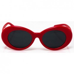 Oval NIRVANA Kurt Cobain Oval Bold Vintage Sunglasses For Women Men Eyewear (Red - 65) - CW1844UK59G $9.07