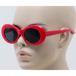 Oval NIRVANA Kurt Cobain Oval Bold Vintage Sunglasses For Women Men Eyewear (Red - 65) - CW1844UK59G $9.07