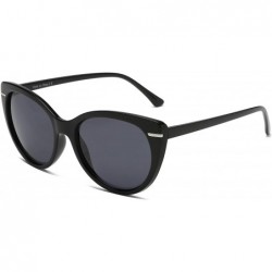 Round Large Oversize Women Round Cat Eye Fashion Sunglasses - Black - CH198MAYLEA $25.98